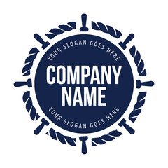 Sea steering wheel with rope logo