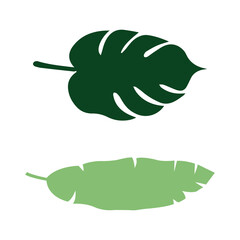 Tropical leaves vector nature silhouette