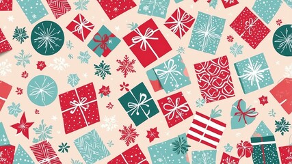 Fototapeta premium miscellaneous holiday patterns wrapping paper designs seamless pattern on pastel color background