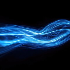 Dynamic Cold Air Flow from Conditioner Effect. Vibrant Blue Energy Swirls for Design and Graphics.