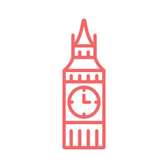 Big Ben clock icon silhouette