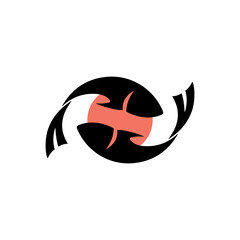 Sushi fish salmon logo vector