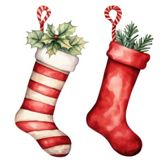 Transparent beautiful christmas socks with ornament clipart