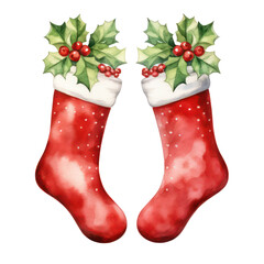 Transparent beautiful christmas socks with ornament clipart