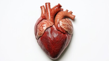 Human heart on a white background.