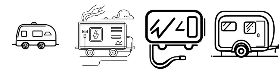 An illustration showing a trolleybus representing urban transportation and commuting