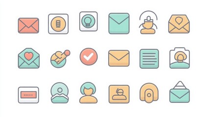 Contact thin line icon set. Containing phone, email envelope, chat bubble, address book , person icon, mobile phone, message