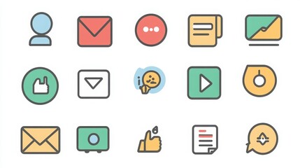 Contact thin line icon set. Containing phone, email envelope, chat bubble, address book , person icon, mobile phone, message
