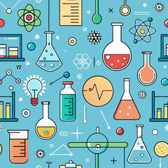 Medical and Healthcare Icon Set &ndash; Vector Illustrations with Lab Equipment, Heart Monitors, and Medicine