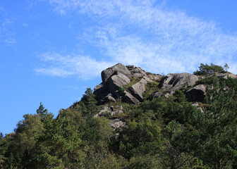 Anorthosite rock formation in Rogaland, Norway.