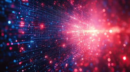 Obraz premium An abstract technology background in blue and red, perfect for business presentations.