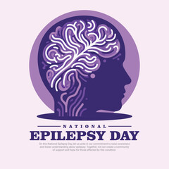 National Epilepsy Day Social media post banner template, background,  neurological health,