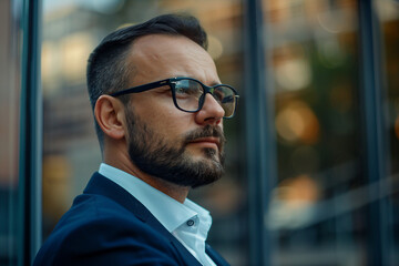 Obraz premium AI generated image of confident banker broker financial director