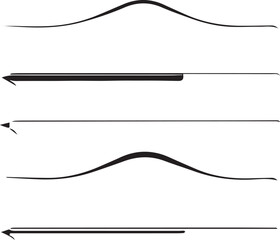 Obraz premium Abstract Black and White Line Art: Minimalist Graphic Design with Curved Shapes, Arrows, and Modern Artistic Elements for Web Design and Decoration