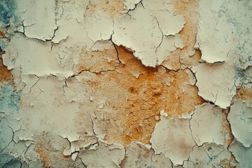 Obraz premium Close-up of Cracked and Peeling Paint on a Weathered Wall