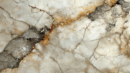 A detailed marble texture featuring intricate patterns with shades of gray, beige, and hints of gold. The natural design creates an elegant appearance.