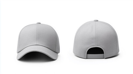gray  cap mockup front and back view on white background