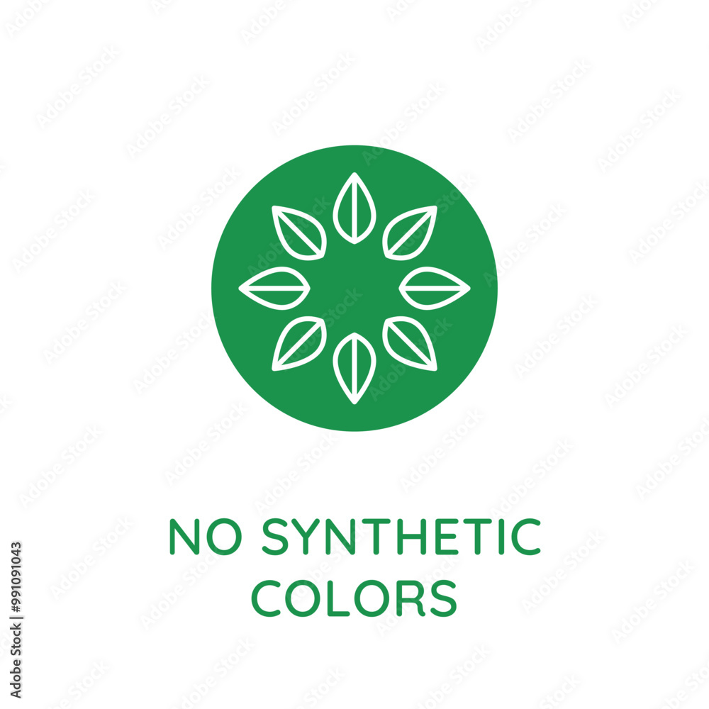 Poster Vector line design element, badge and icon for food and cosmetics packaging in mono linear style - no synthetic colors