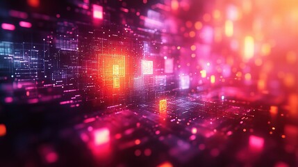 Obraz premium High-resolution abstract technology background in vibrant colors.