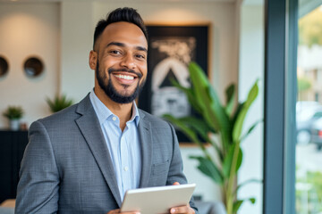 Fototapeta premium A portrait headshot photo of a friendly professional CEO executive business worker