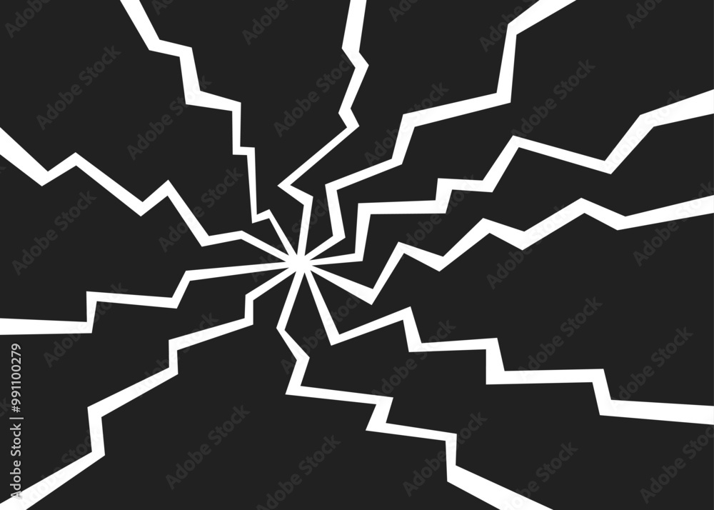 Poster abstract background with rotating zigzag lines pattern