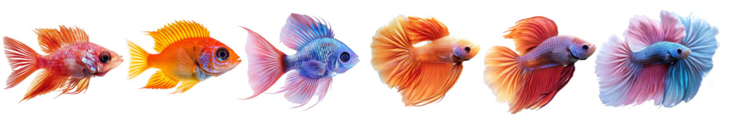 Colorful goldfish swimming gracefully, showcasing vibrant hues and flowing fins. Their lively presence brings joy and beauty to any aquatic setting