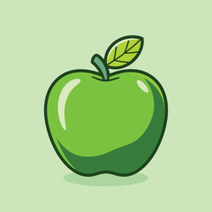 Apple Fruit Cartoon Icon Vector  Illustration. Food Fruit Icon Concept Isolated. Flat Cartoon Vector  Style.