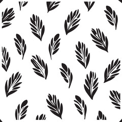 Greek Leaves Artistic Silhouette Elements in Black