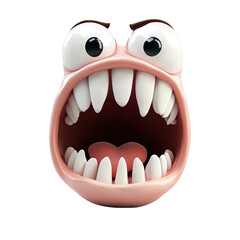 Naklejka premium A fun and quirky cartoon character with a large mouth, expressive eyes, and an animated appearance, perfect for children's media., isolated on a transparent background.