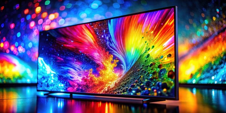 Macro photography of a colorful OLED display. Abstract colorful background, macro, photography, colorful, OLED, display