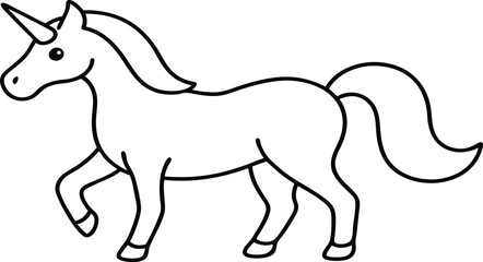 Magical Unicorn Vector Illustration for Kids to Color and Explore
