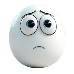 Fototapeta premium A sad cartoon character with big eyes and a frown, evoking feelings of empathy and sadness. Perfect for emotional themes., isolated on a transparent background.