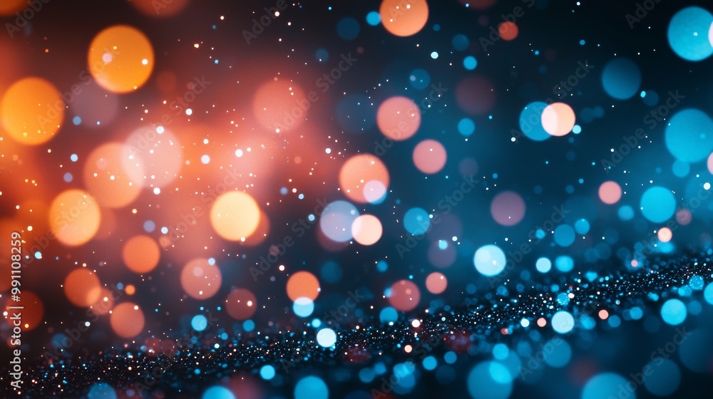 Poster dot particles of abstract fire and ice elements against a background of heat and cold.