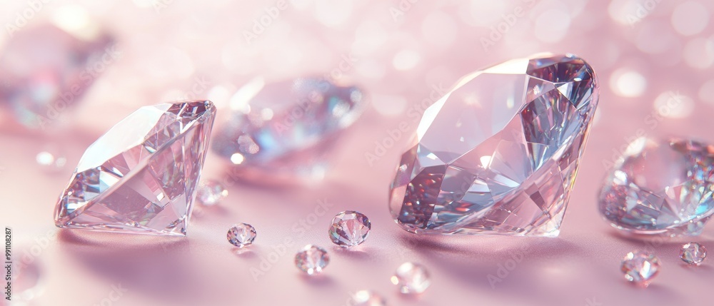 Poster a close up of a pink background with a row of diamonds on it