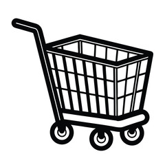 shopping trolley silhouette vector with a white background1.
