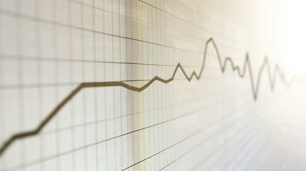 Detailed line graph illustrating steady GDP growth over time, clean white background with subtle shadows highlighting the upward trend, professional economic analysis visualization.