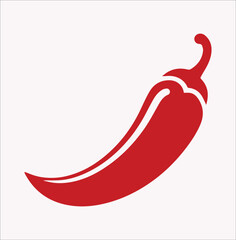 red chili vector silhouette on a white background