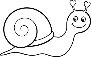 Joyful Snail Vector Illustration Smiling Character for Kids Creativity
