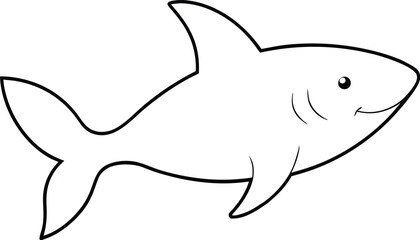 Cool Shark Vector Illustration for Kids Underwater Coloring Fun
