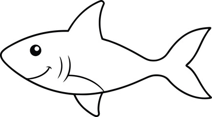 Awesome Shark Vector Art Perfect for Kids Creative Coloring
