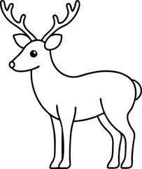 Adorable Reindeer Vector Art for Kids to Color and Enjoy
