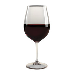 Elegant red wine glass filled with rich red wine, perfect for showcasing fine vintage and enhancing any dining experience., isolated on a transparent background.