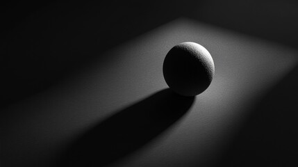 A small ball is sitting on a dark surface