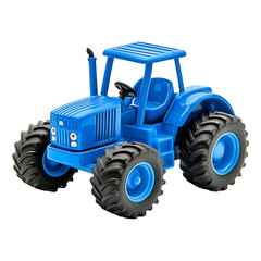 Obraz premium A blue toy tractor isolated on transparent background