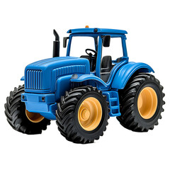 Obraz premium A blue toy tractor isolated on transparent background