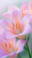 Fototapeta premium A close up of a pink flower with yellow centers