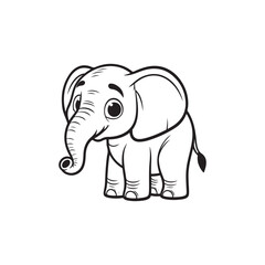 Adorable Friendly Elephant and Baby Alligators - Cute Cartoon Illustration.