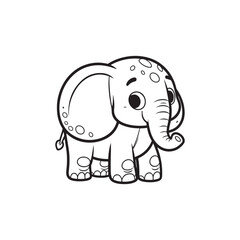 Charming Cartoon Elephant with Playful Baby Alligators - Vector Art.