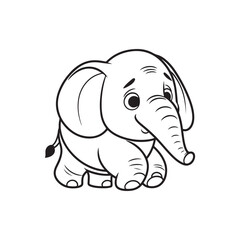 Charming Cartoon Elephant with Playful Baby Alligators - Vector Art.
