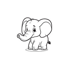 Charming Cartoon Elephant with Playful Baby Alligators - Vector Art.